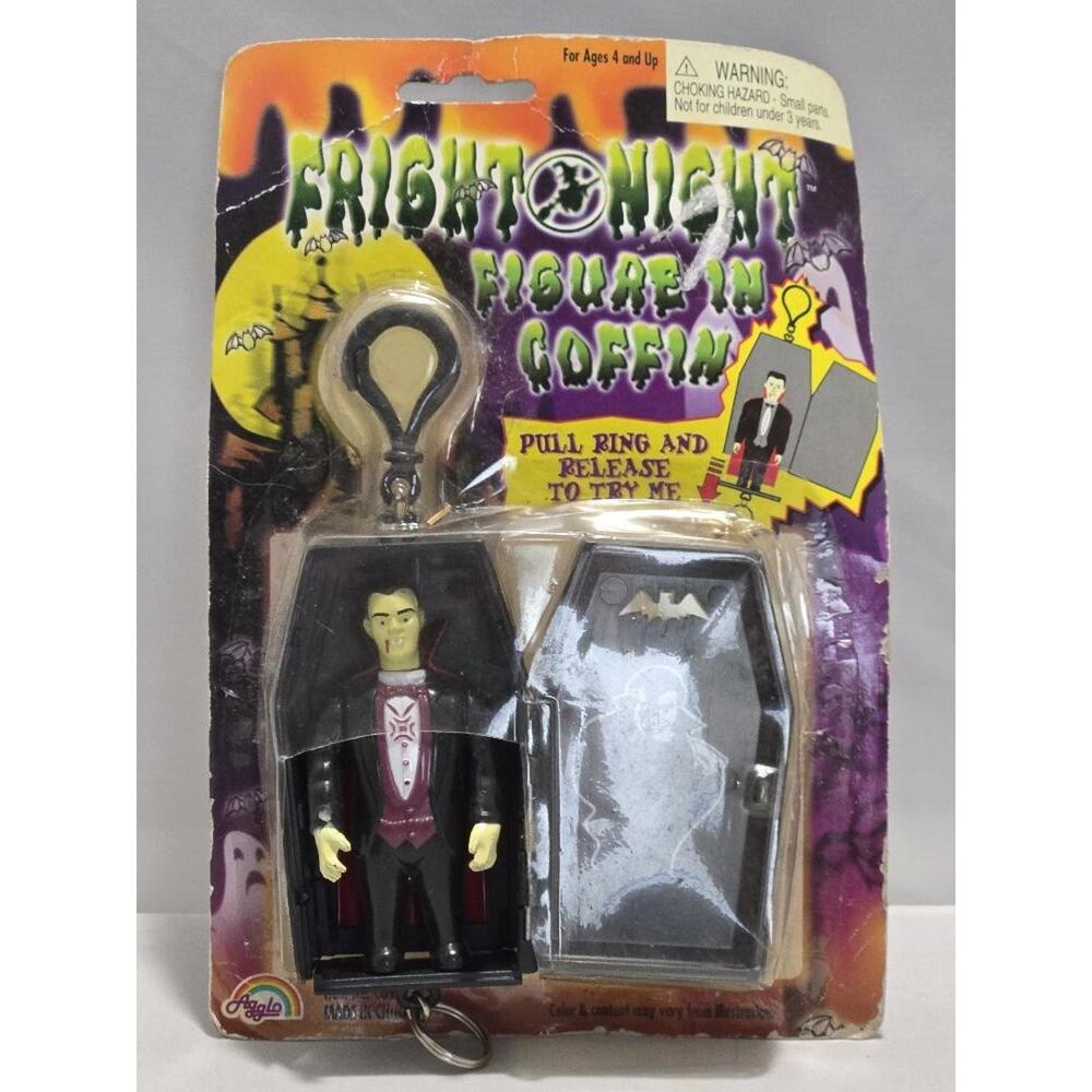 Fright Night Figure in Coffin Key Clip Dracula Vampire Agglo 2001 #O13o